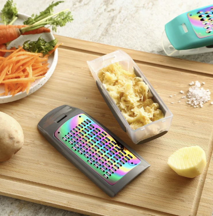 Graters for Beiang Kitchen, Cheese Box Grater with Removable Containers, Stainless Steel Hand-held Grater Set