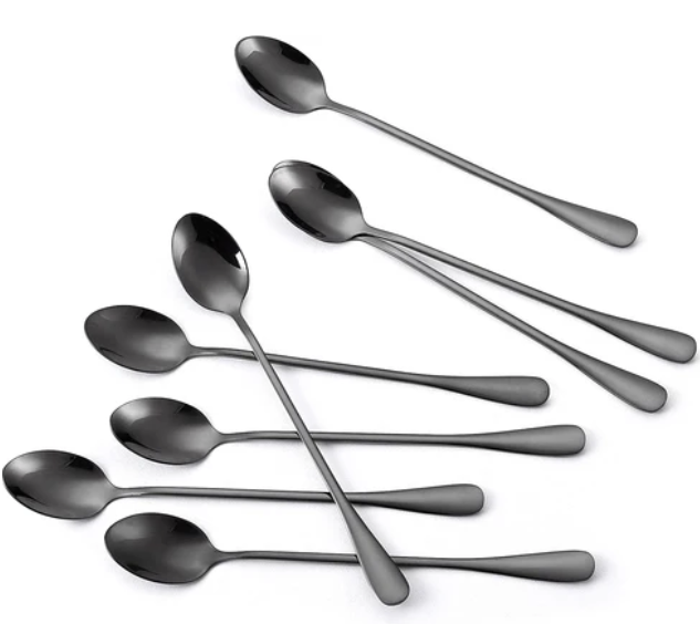Beiang Kitchen Utensil Set, KYA51B Stainless Steel Cooking Utensils Sets with Titanium Plated, 7 PCS Kitchen Gadgets, Turner, Serving Spoon, Ladle, Skimmer Spoons, Fork, Pasta Server and Holder, Gold